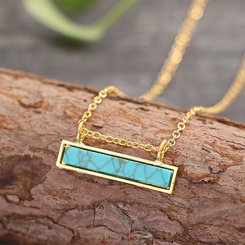 Southwestern Turquoise Bar Necklace