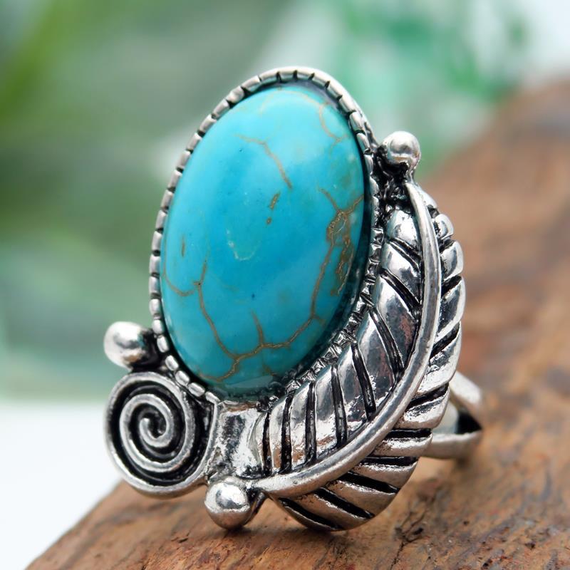 Southwestern Bohemian Turquoise Leaf Ring