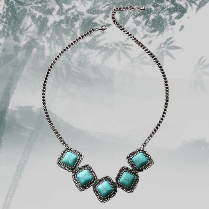 Vintage Bohemian Charm Southwestern Turquoise Necklace