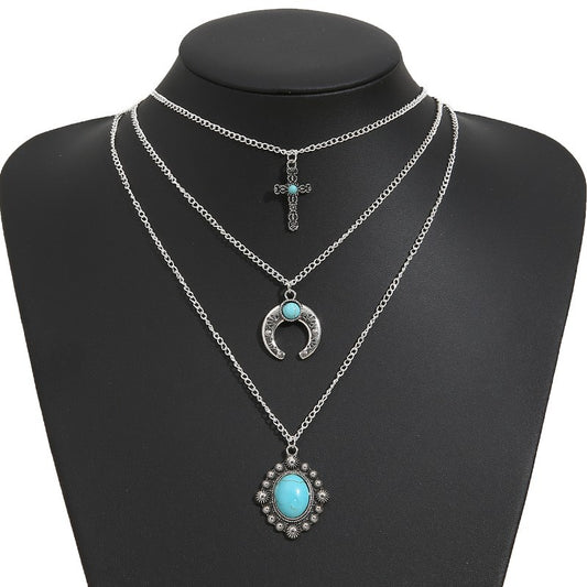 Bohemian Turquoise Western Multi-layer Necklace