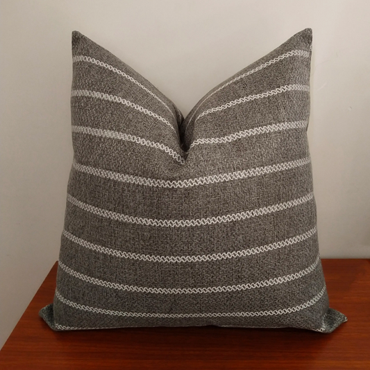 Farmhouse Stripe Linen Woven Pillow Cover