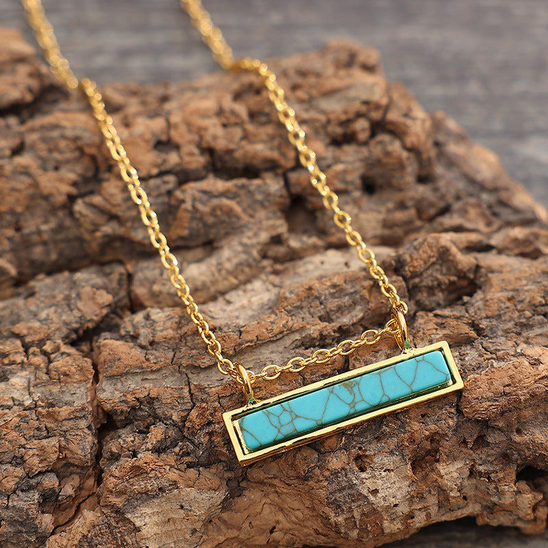 Southwestern Turquoise Bar Necklace