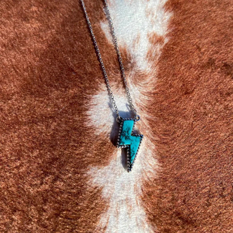 Western Turquoise Lightning Cowgirl Earrings