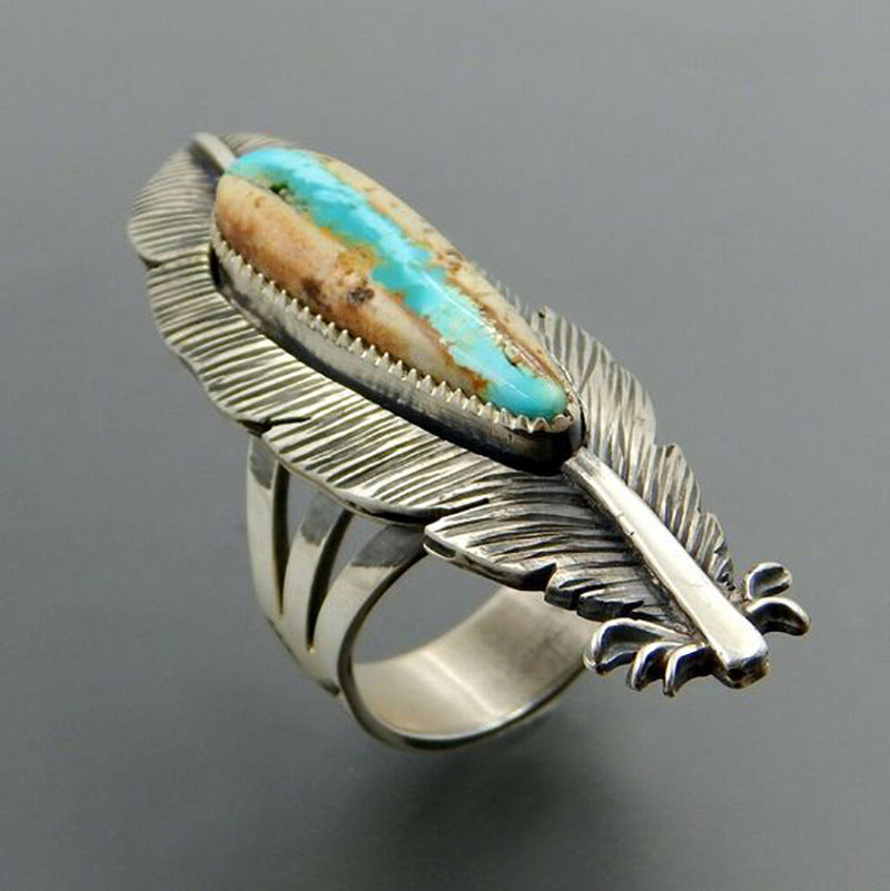 Gorgeous Navajo Stunning Feather Southwestern Ring