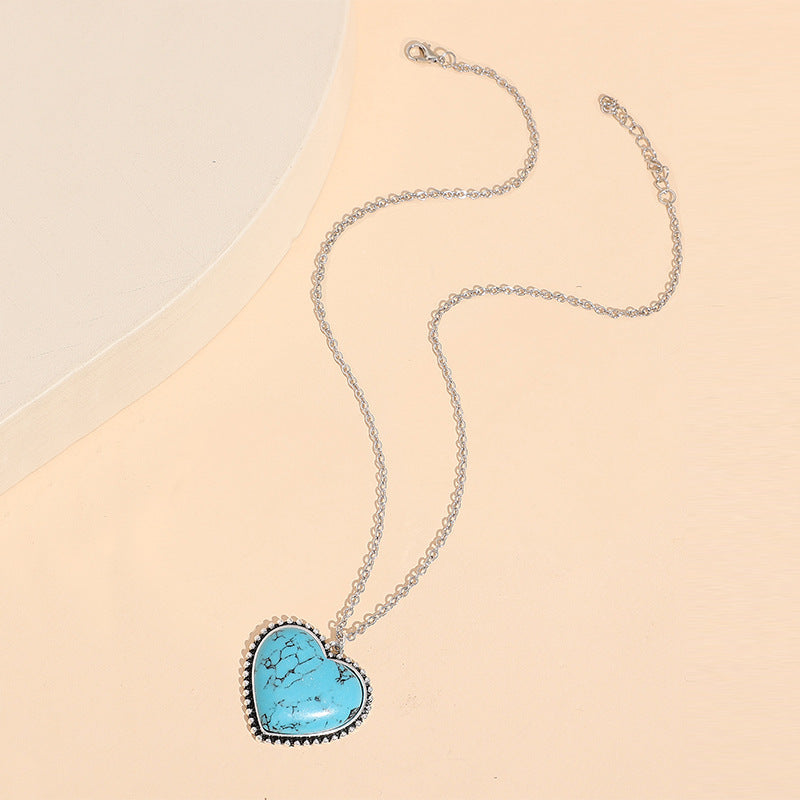 Southwestern Turquoise Heart Necklace