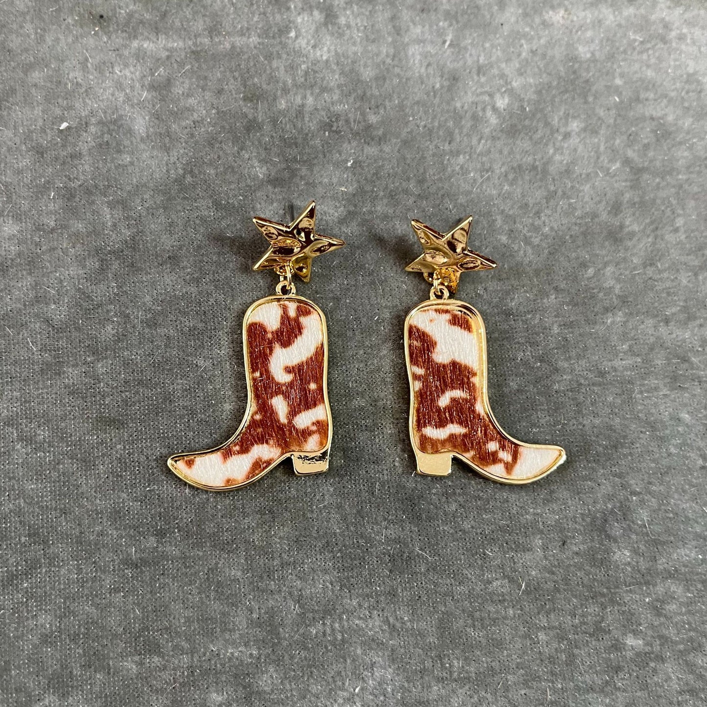 Western Cowhide Boots Earrings