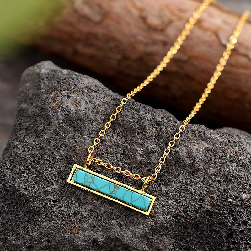 Southwestern Turquoise Bar Necklace