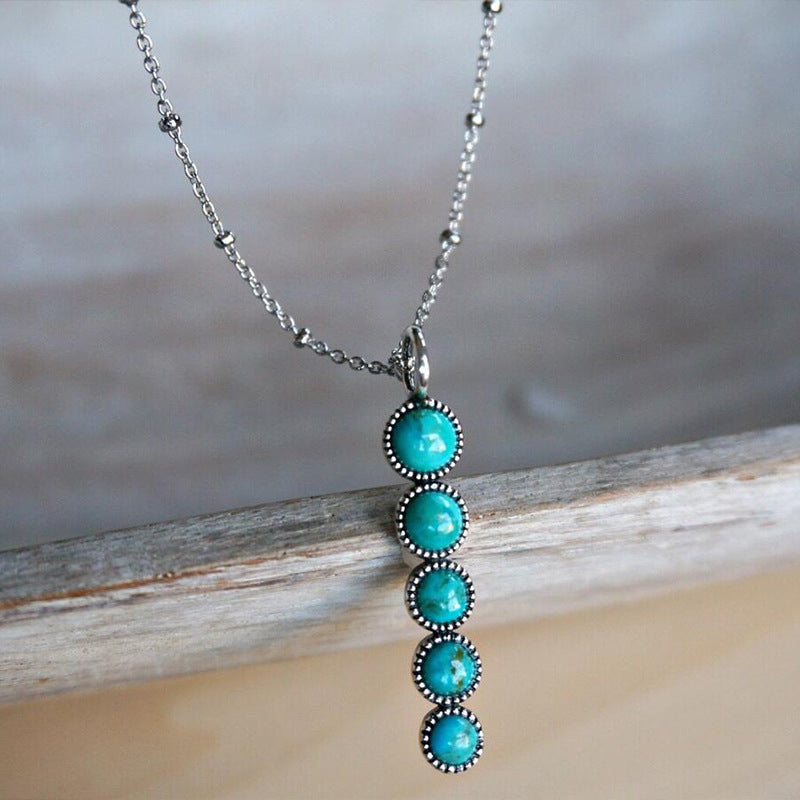 Bohemian Vintage Southwest Turquoise Bar Necklace