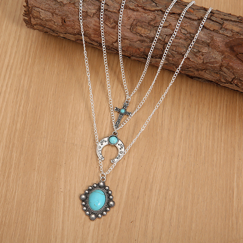 Bohemian Turquoise Western Multi-layer Necklace