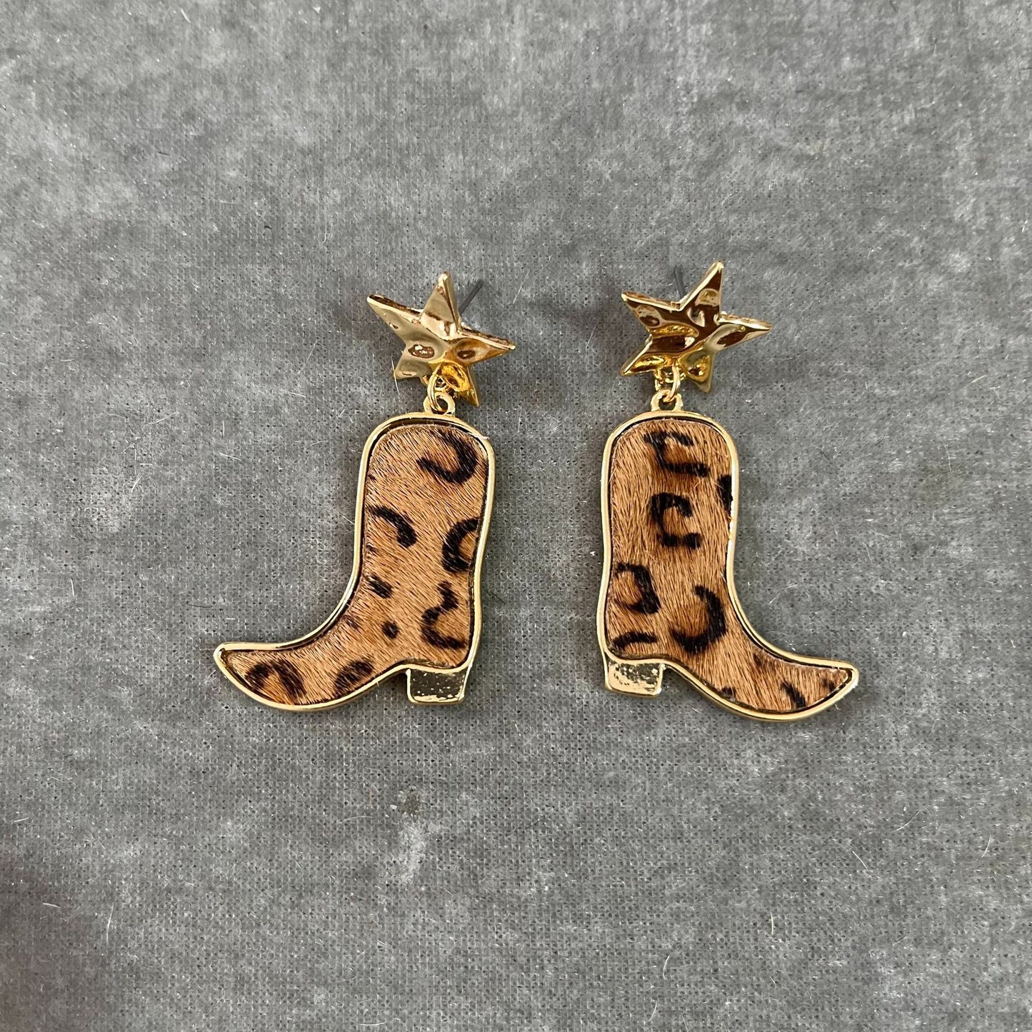 Western Cowhide Boots Earrings