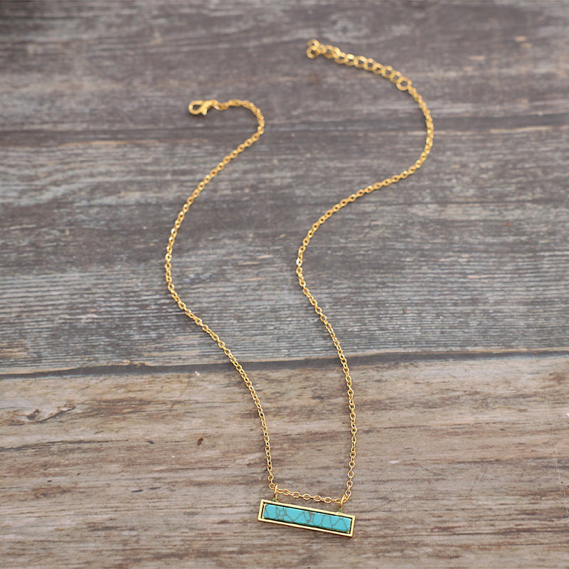 Southwestern Turquoise Bar Necklace