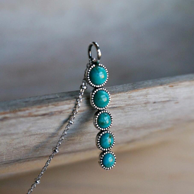 Bohemian Vintage Southwest Turquoise Bar Necklace