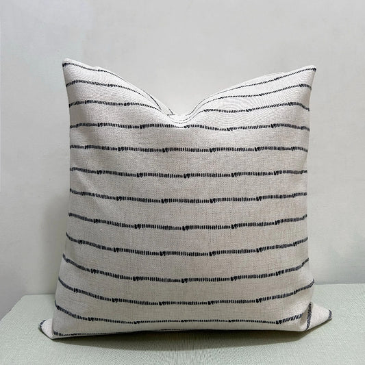 Linen stripe pillow cover