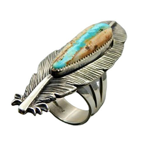 Gorgeous Navajo Stunning Feather Southwestern Ring