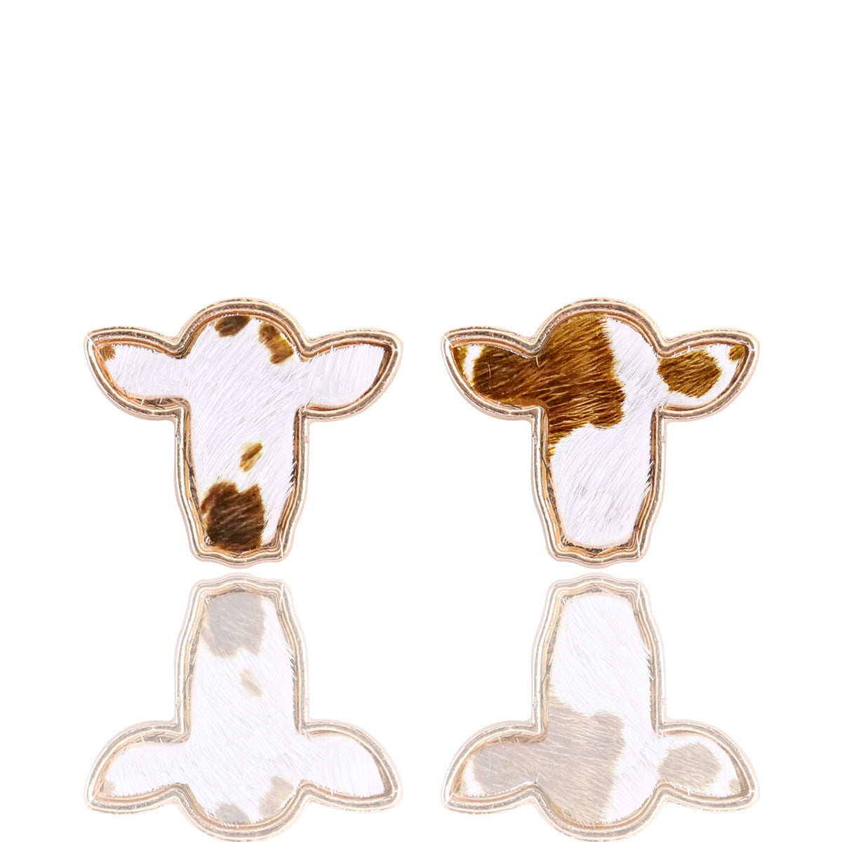 Bohemian Cowgirl Cowhide Stud Earrings