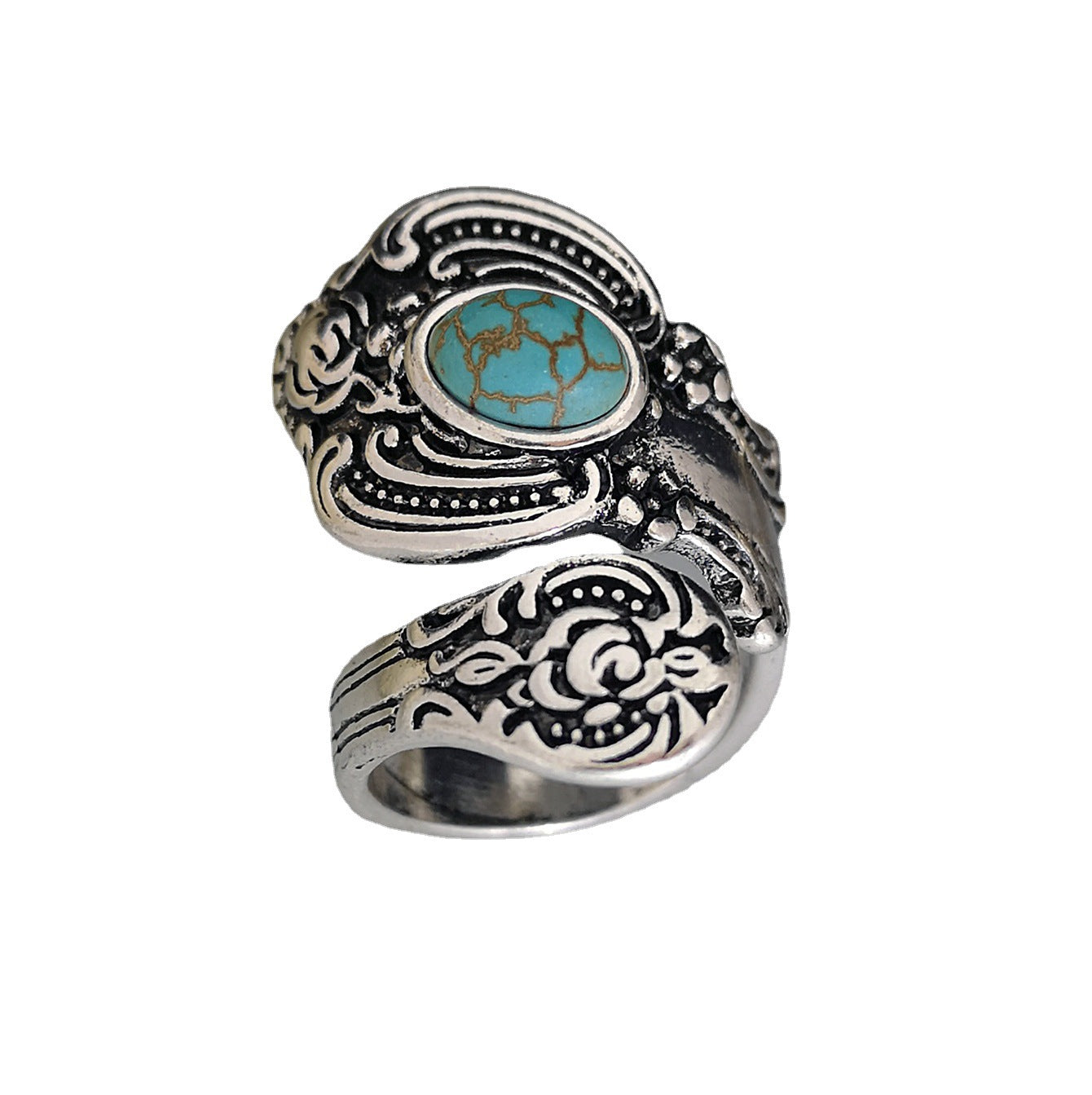 Western Floral Turquoise Ring