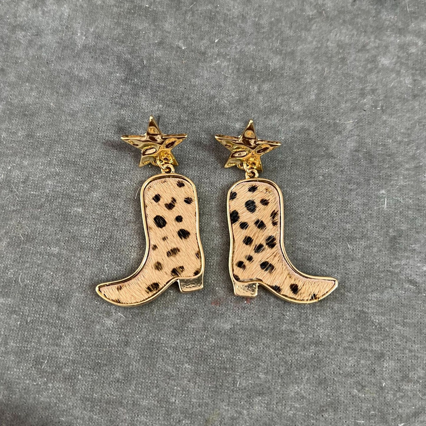 Western Cowhide Boots Earrings