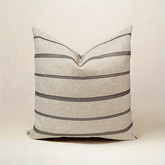 Embroidered Stripe Linen Pillow cover