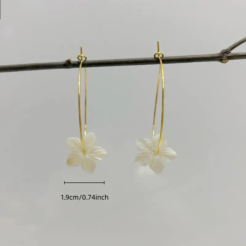 Hawaiian Seashell Flower Earrings