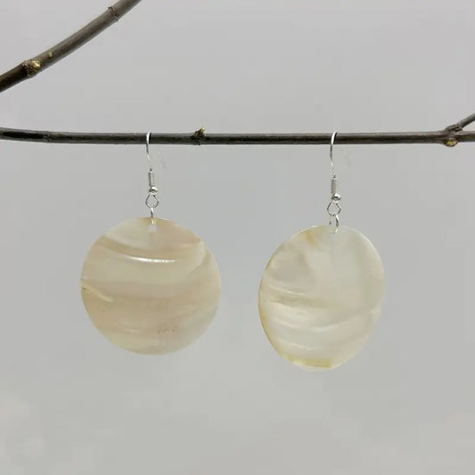 Shell Disc Dangle Earrings