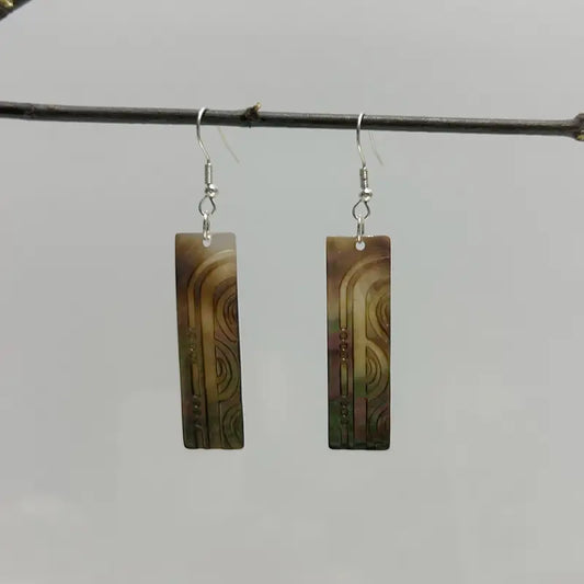 Hawaiian Shell Rectangular Earrings